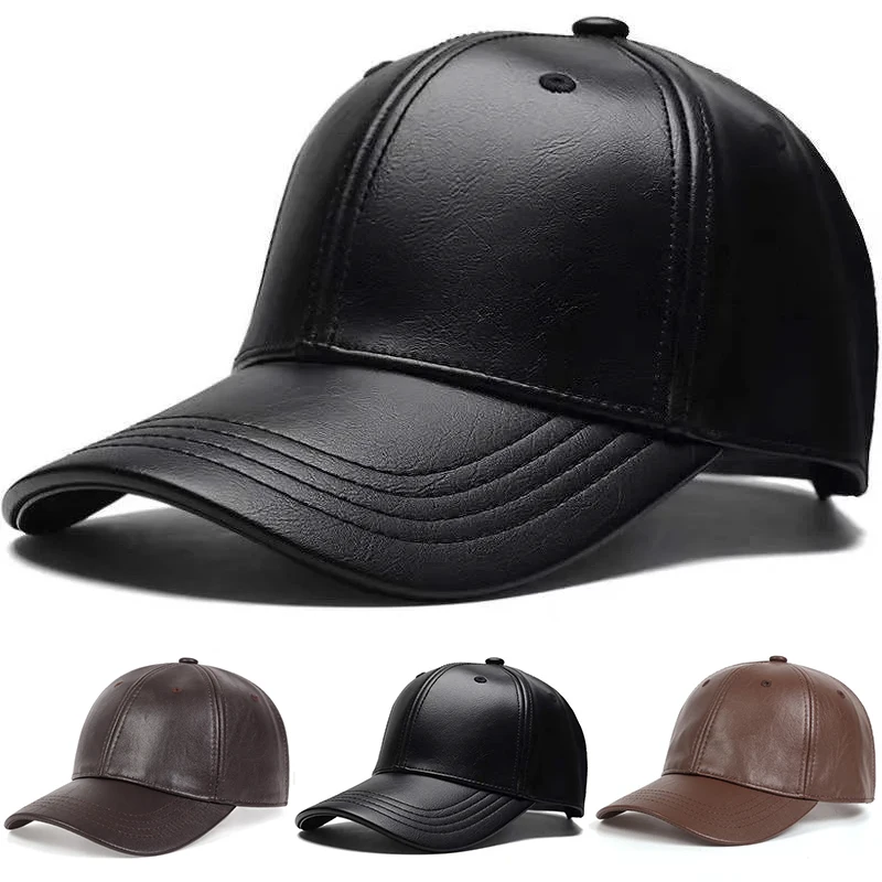 Baseball Cap Structured - Unisex baseballcap van PU leer, hiphop