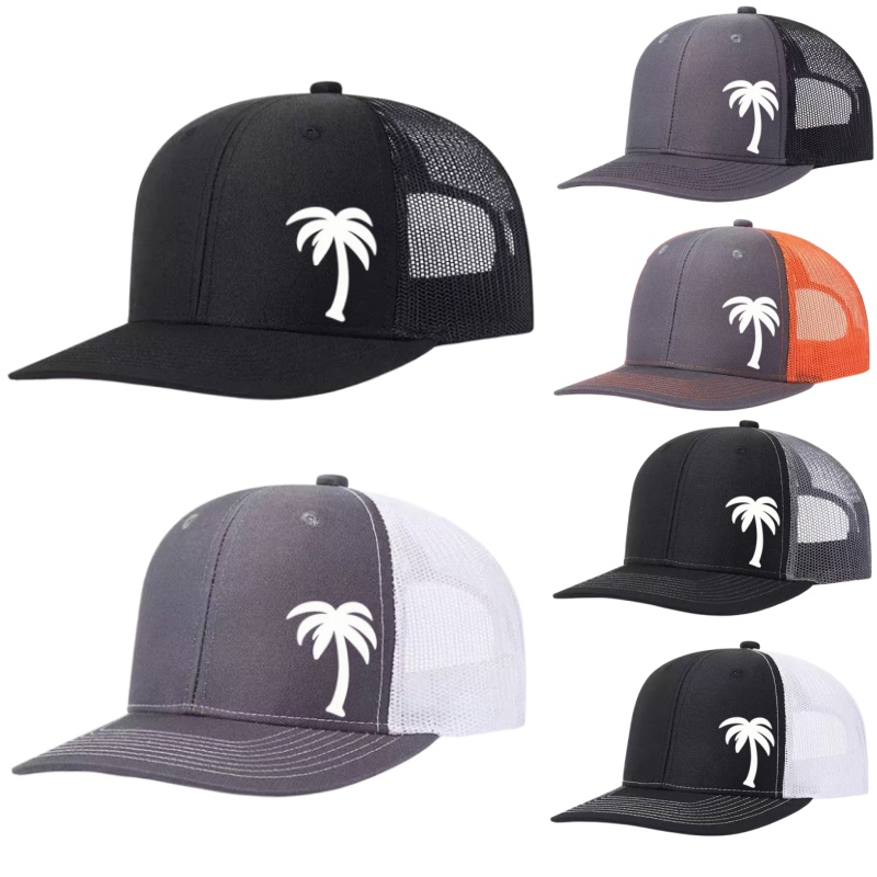 Golf Cap Dad - Verstelbare baseballpet met palmboomprint, snapback, ademende