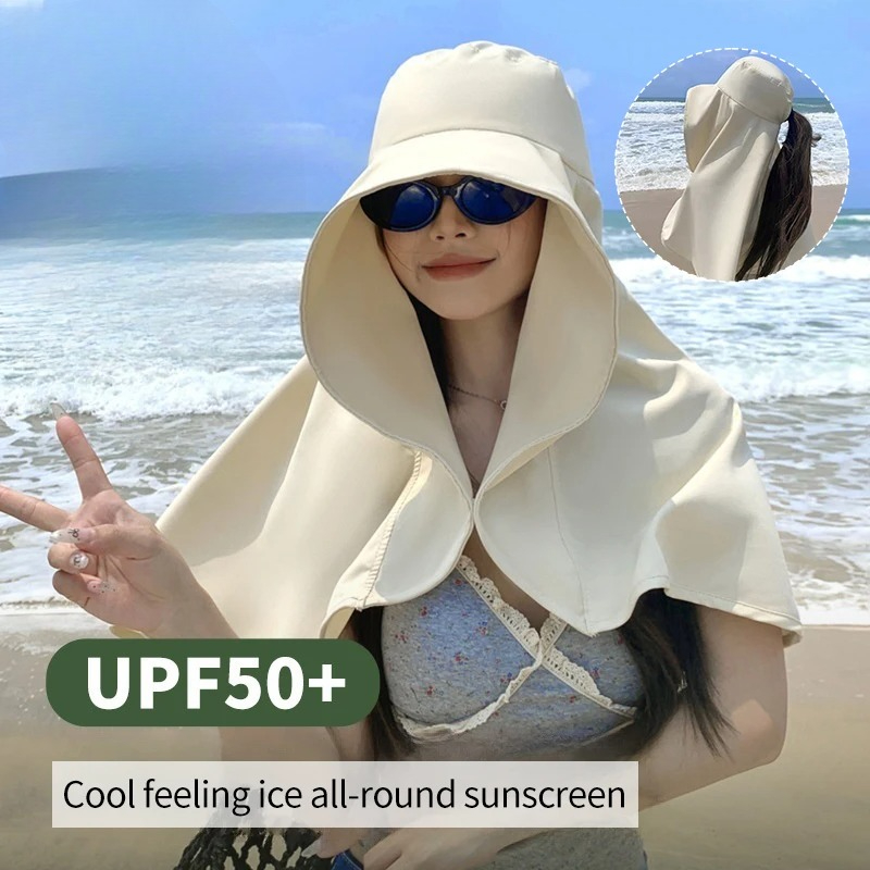 Sun Hat Wide Brim - UPF50+ zonnehoed voor dames met nekbedekking,